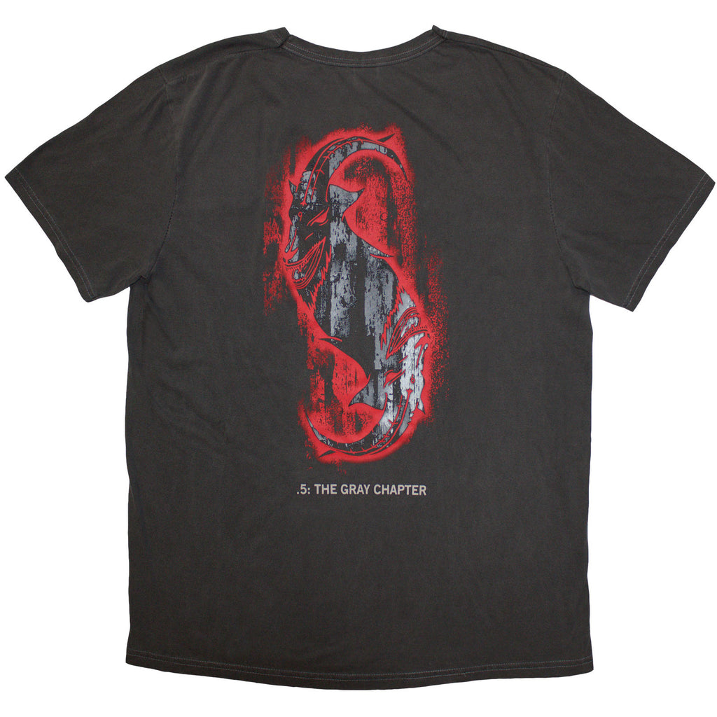 Slipknot Unisex T-Shirt: The Gray Chapter Star (Black Wash) (Back Print & Wash Collection)