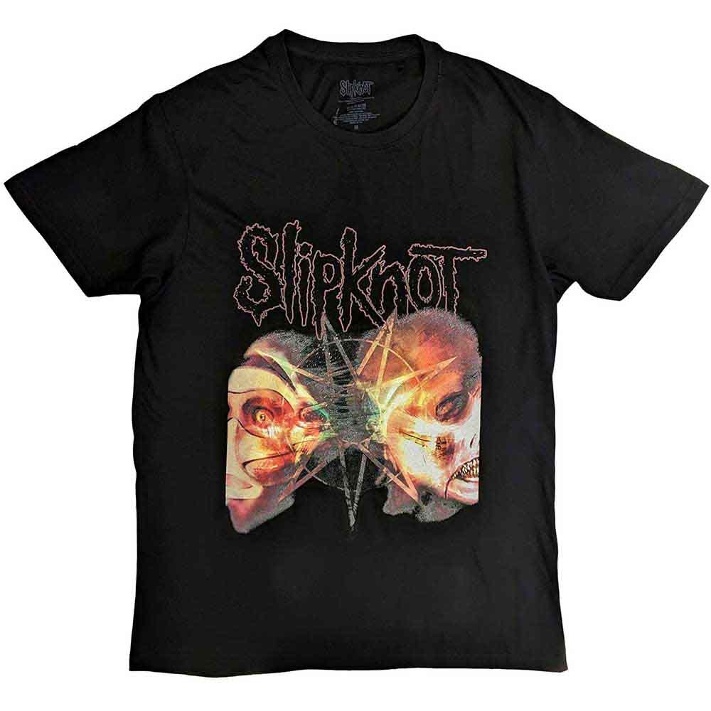 Slipknot Unisex T-Shirt: 2 Faces (Black) (Back Print)