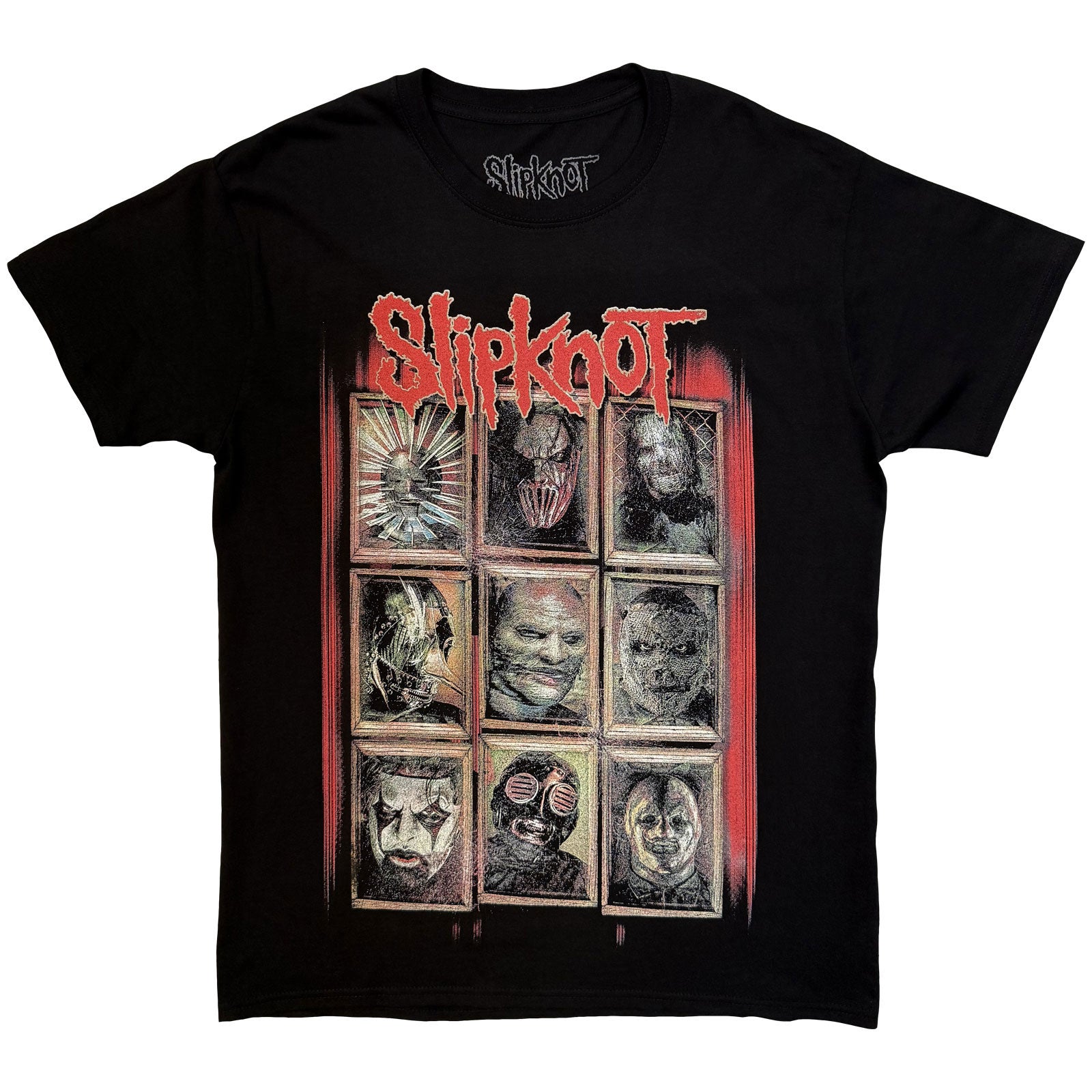Slipknot Unisex T-Shirt: New Masks (Black) (Back Print)