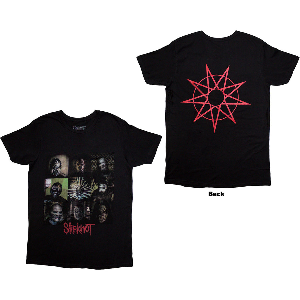 Slipknot Unisex T-Shirt: Blocks (Black) (Back Print)