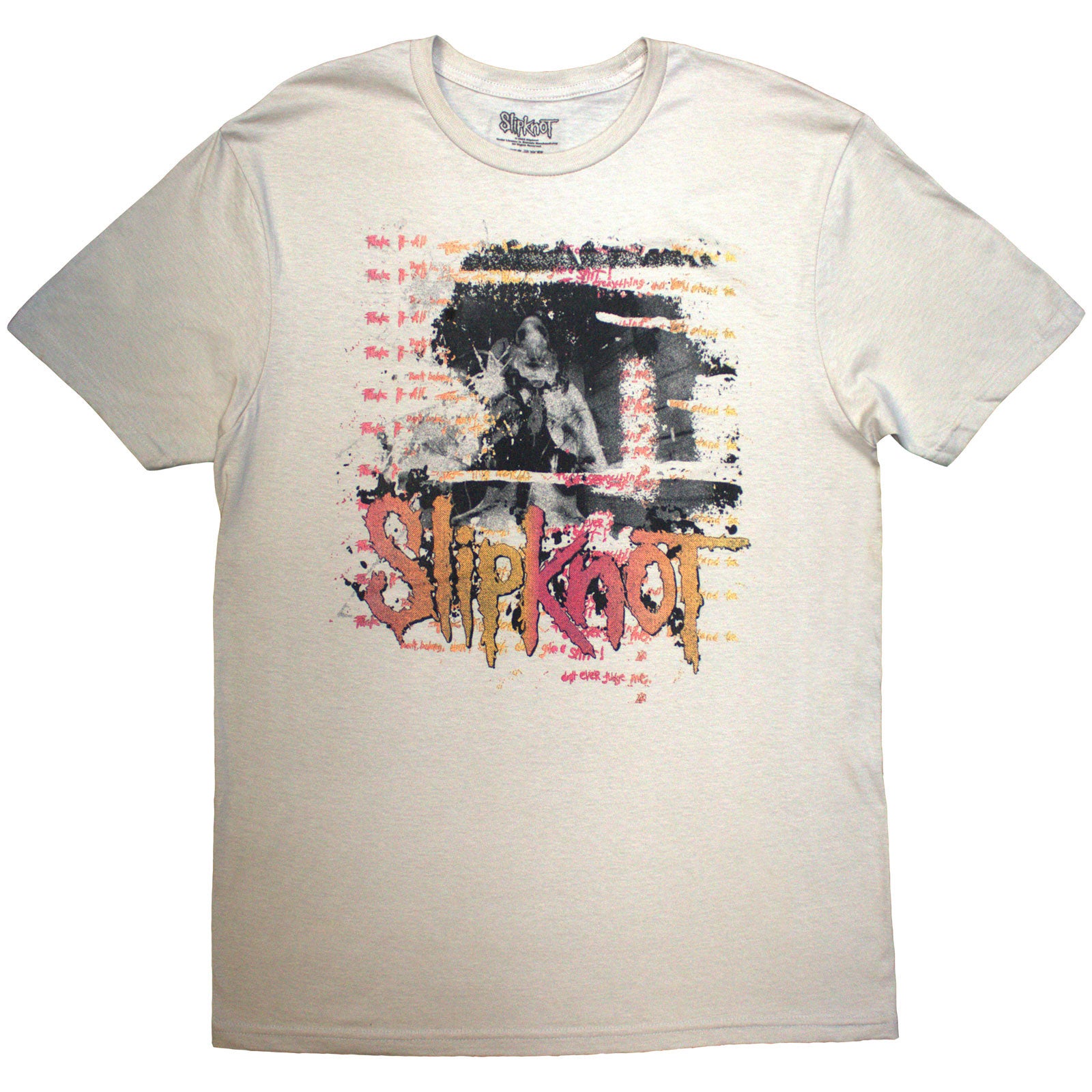 Slipknot Unisex T-Shirt: 25th Anniversary Inlay (Sand) (Back Print)
