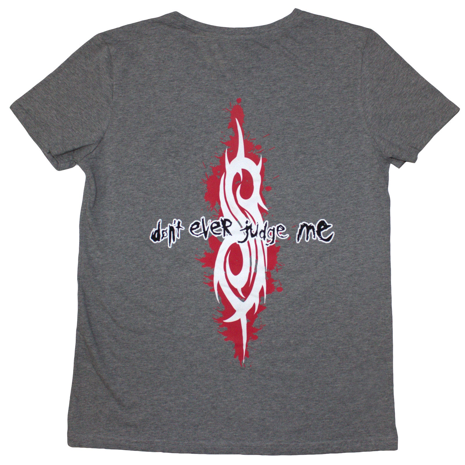 Slipknot Ladies T-Shirt: Don't Ever Judge Me (Grey) (Back Print)