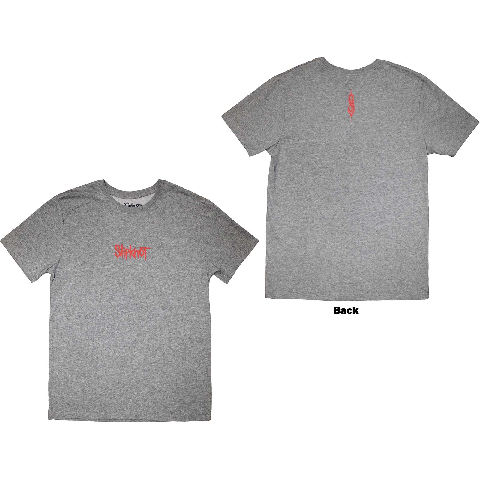 Slipknot Unisex T-Shirt: Mini Logo (Grey) (Back Print)