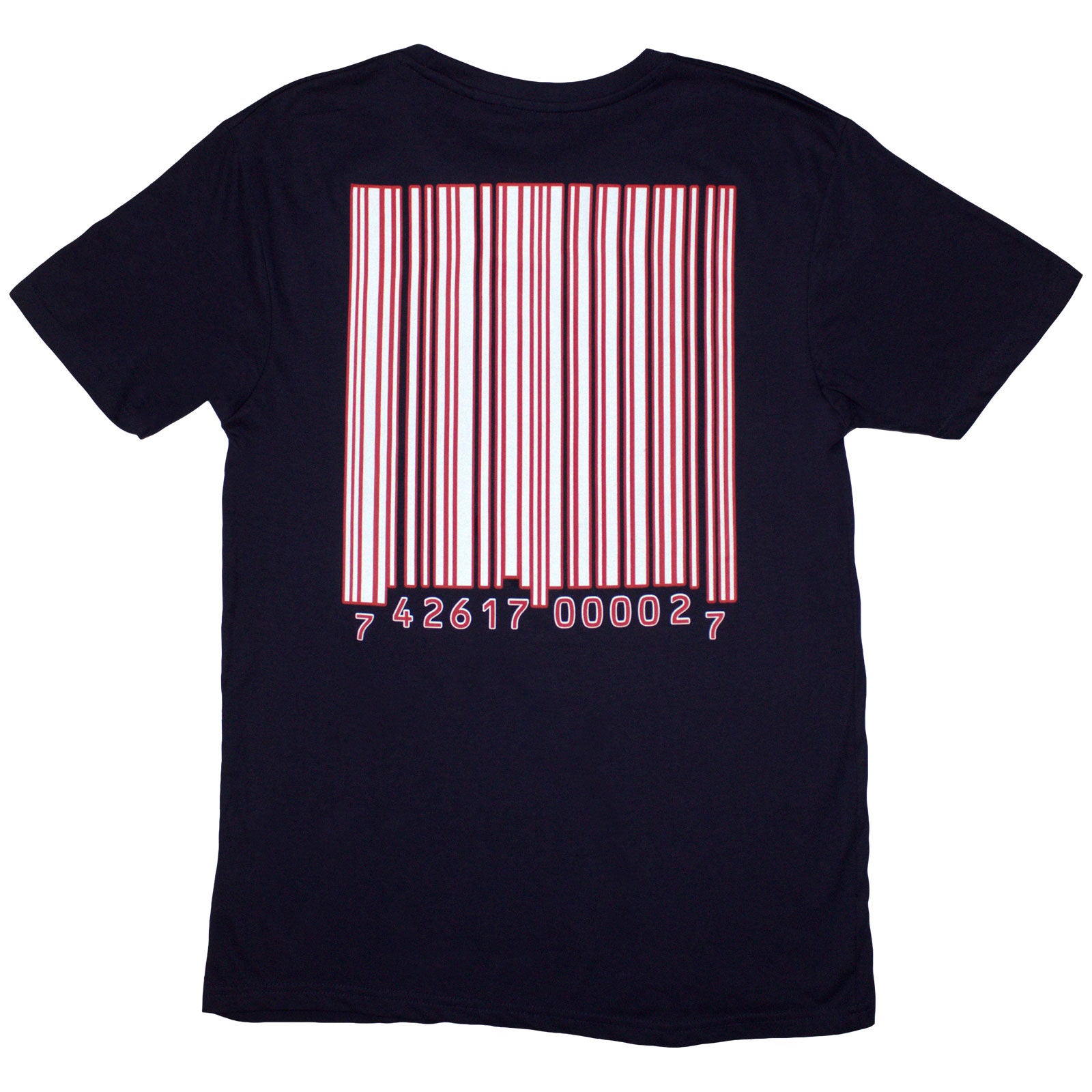 Slipknot Unisex T-Shirt: Barcode (Navy Blue) (Back Print)