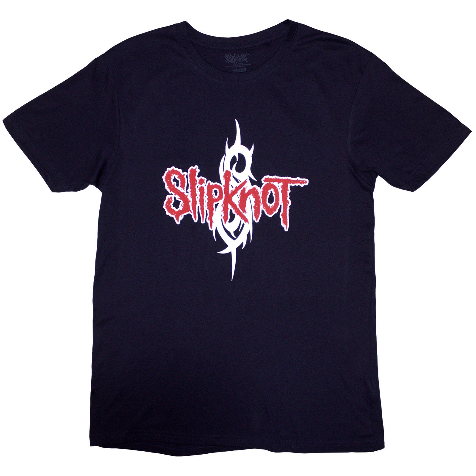 Slipknot Unisex T-Shirt: Barcode (Navy Blue) (Back Print)