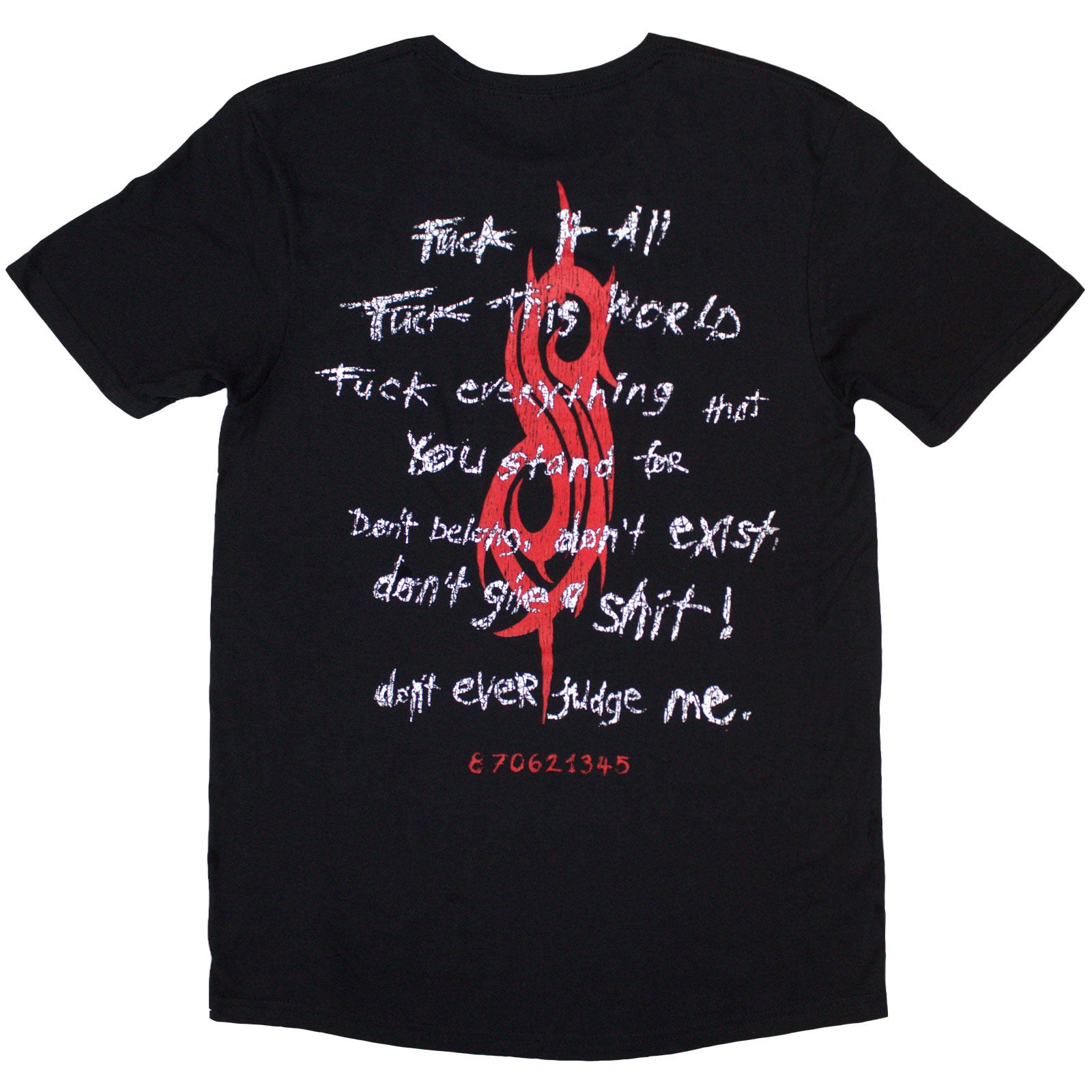 Slipknot Unisex T-Shirt: F It All (Black) (Back Print)
