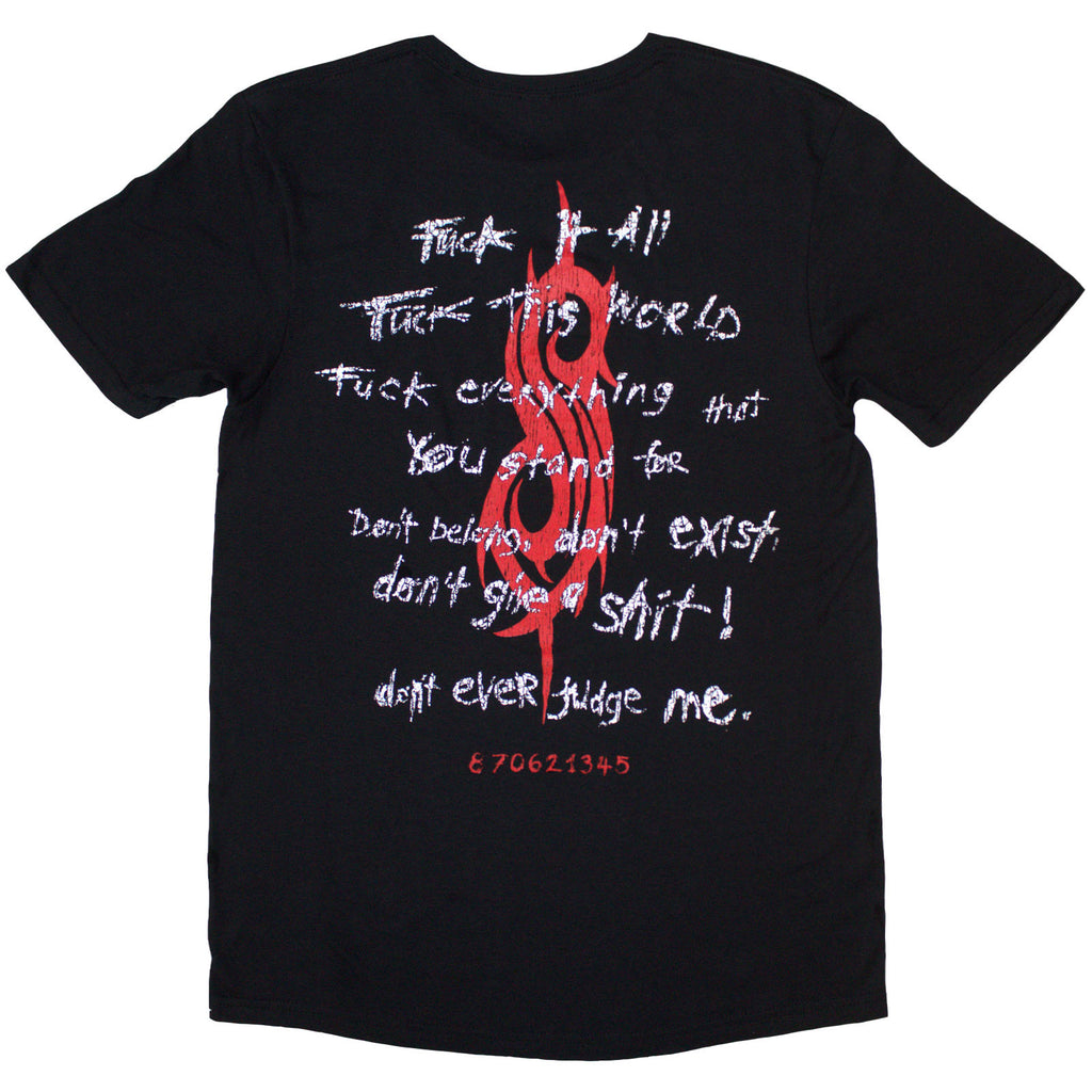 Slipknot Unisex T-Shirt: F It All (Black) (Back Print)