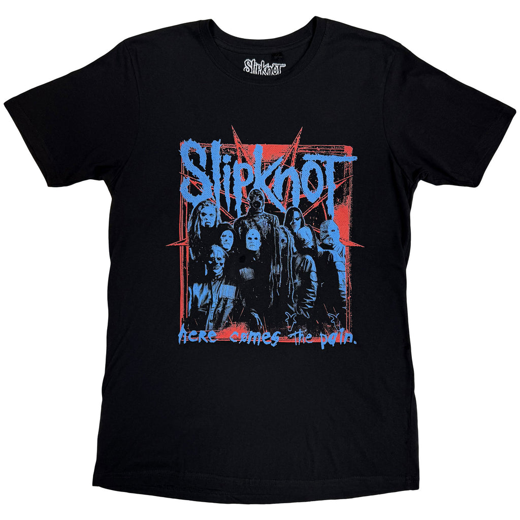 Slipknot Unisex T-Shirt: Here Comes The Pain (Black) (Back Print)