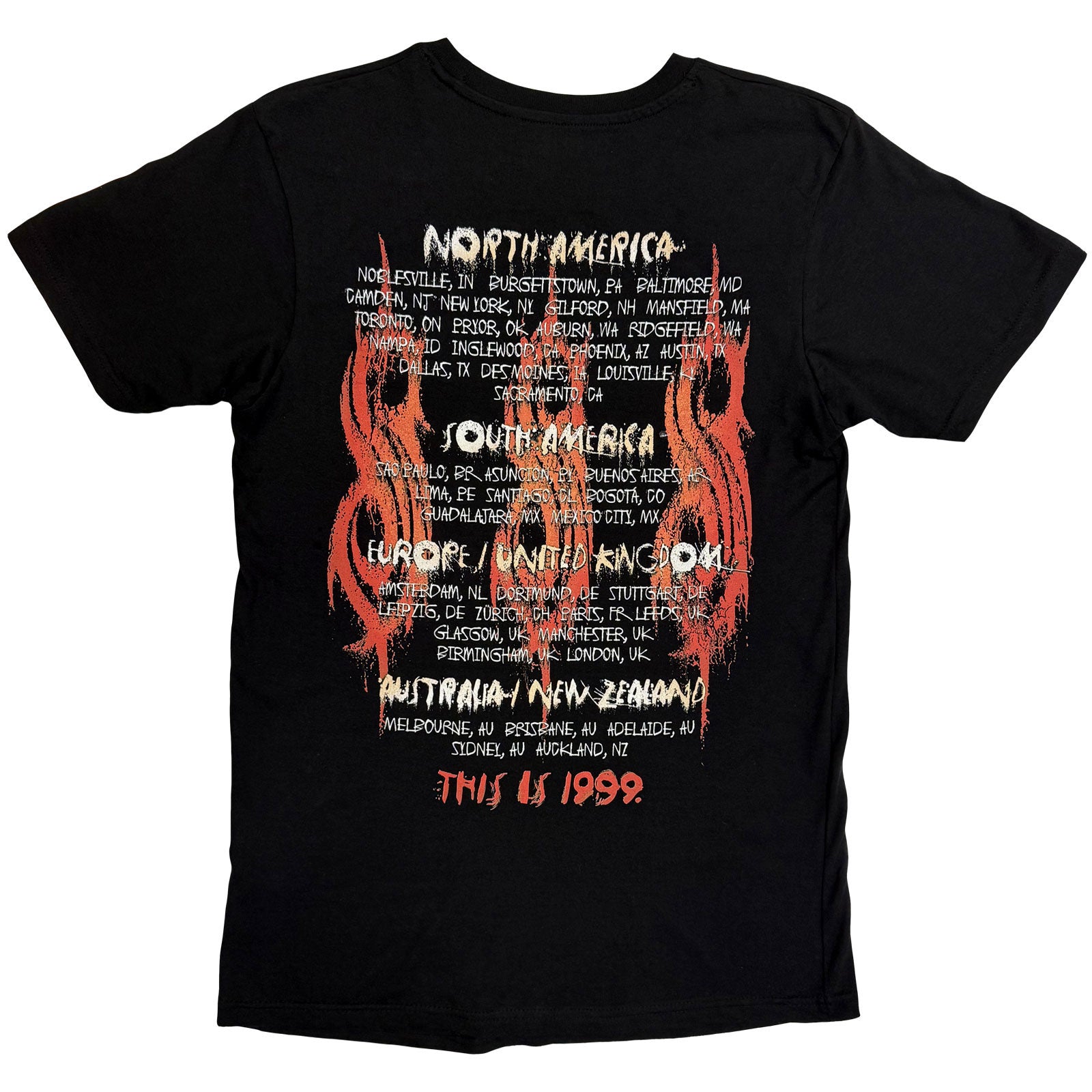 Slipknot Unisex T-Shirt: North American Tour '99 (Black) (Back Print)
