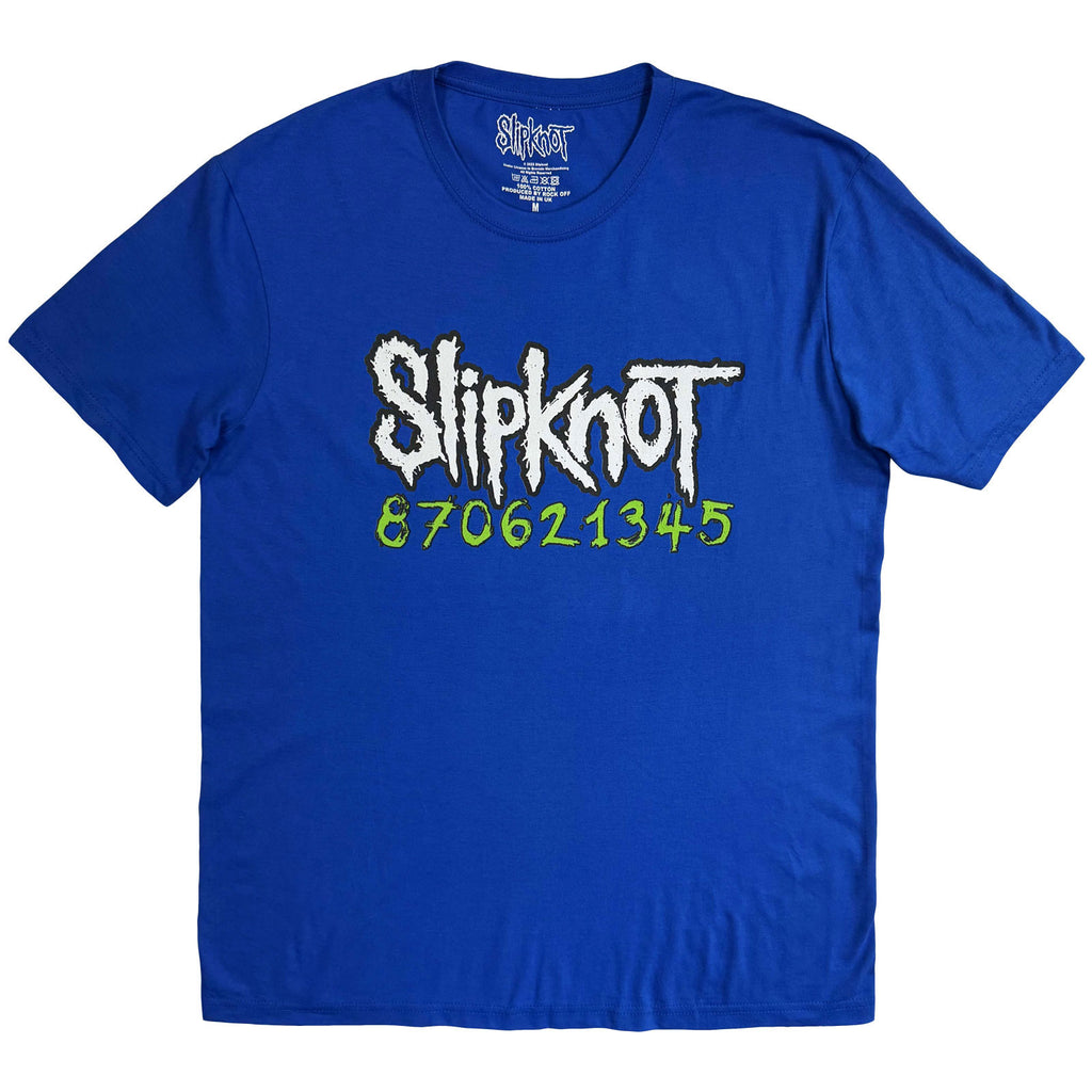 Slipknot Unisex T-Shirt: Don't Ever Judge Me Neon (Blue) (Back Print)