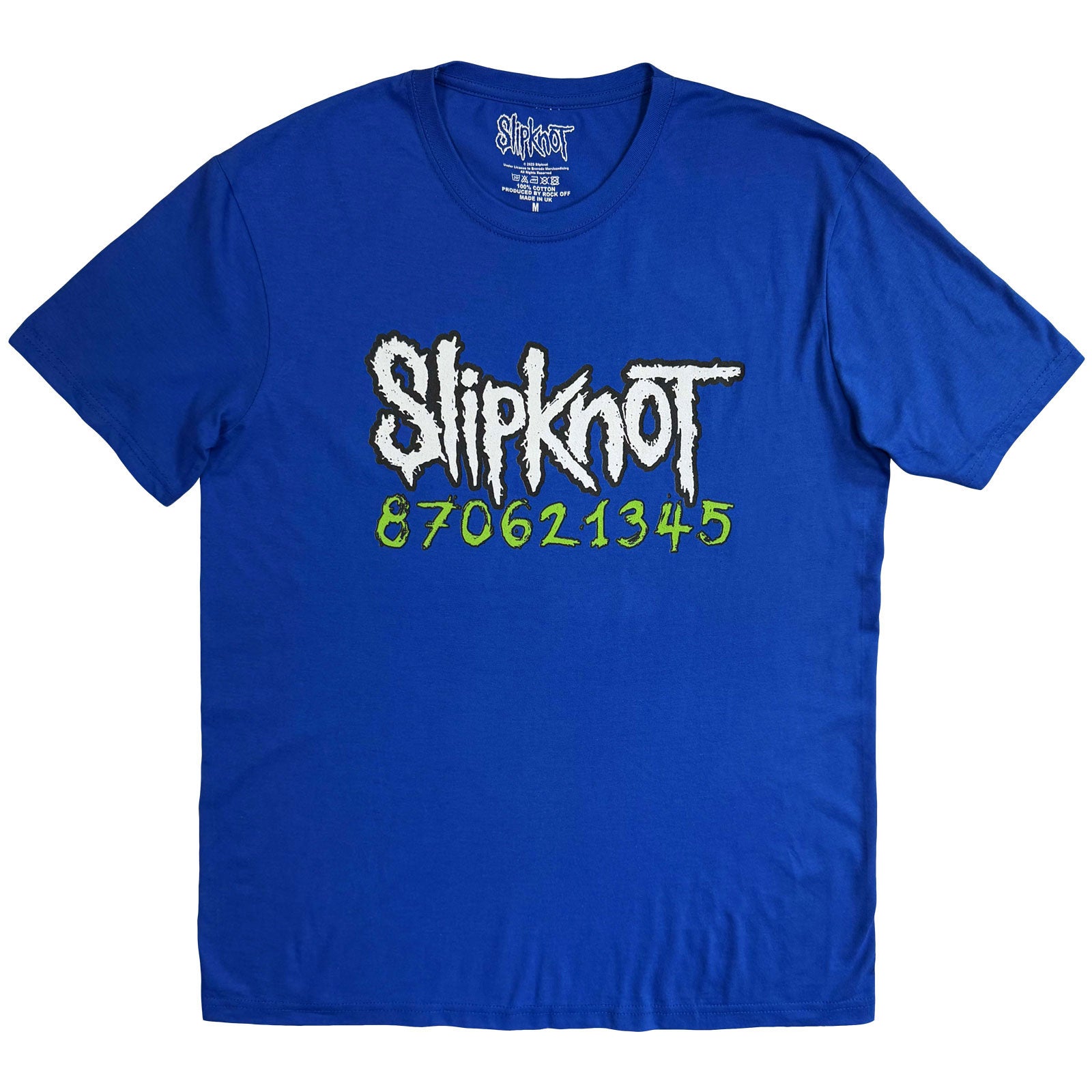 Slipknot Unisex T-Shirt: Don't Ever Judge Me Neon (Blue) (Back Print)