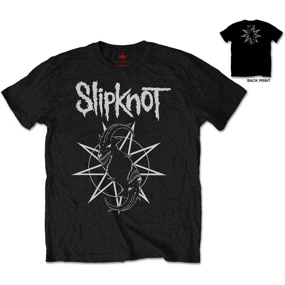 Slipknot Unisex T-Shirt: Goat Star Logo (Black) (Back Print)