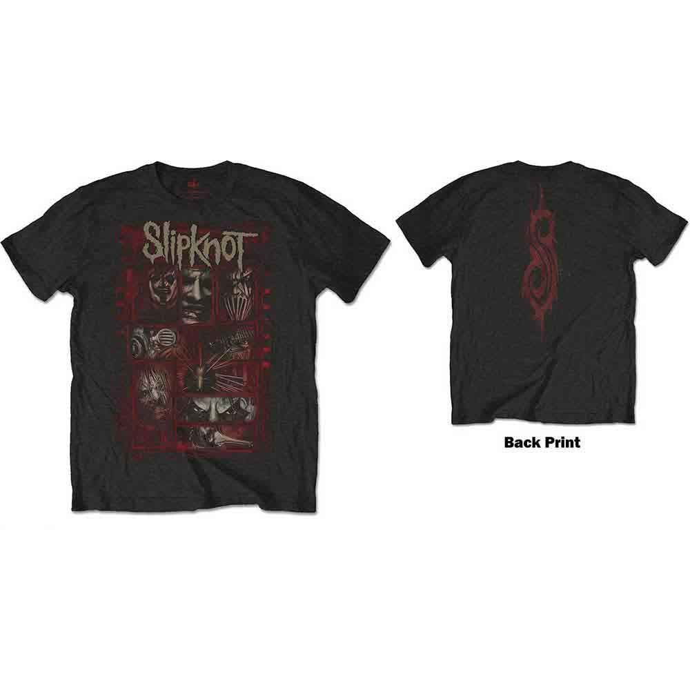 Slipknot Unisex T-Shirt: Sketch Boxes (Black) (Back Print)