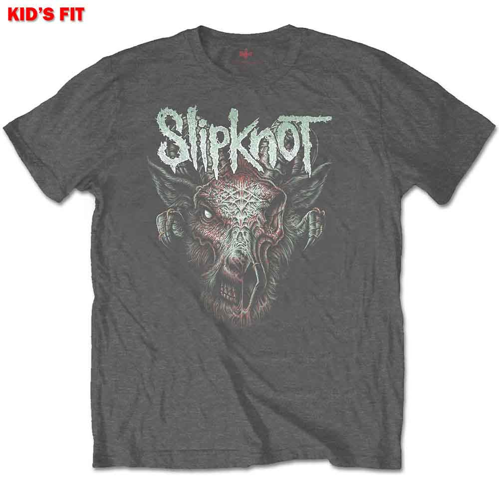 Slipknot Kids T-Shirt: Infected Goat (Charcoal Grey) (Back Print)