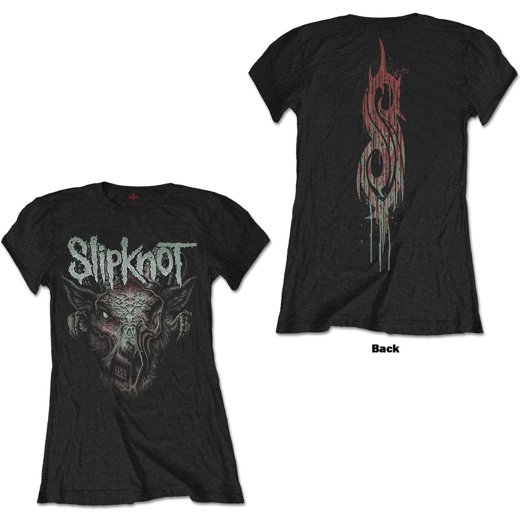 Slipknot Ladies T-Shirt: Infected Goat (Black) (Back Print)