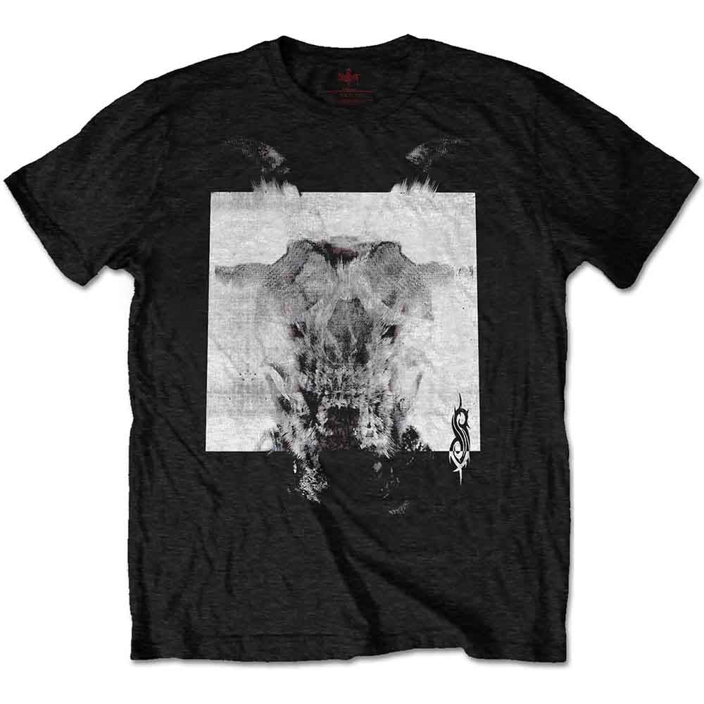 Slipknot Unisex T-Shirt: Devil Single - Black & White (Black) (Back Print)