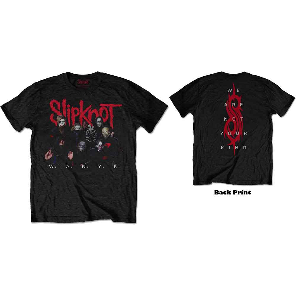Slipknot Unisex T-Shirt: WANYK Logo (Black) (Back Print)