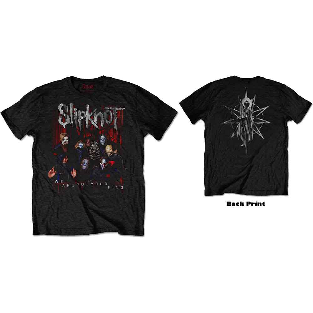 Slipknot Unisex T-Shirt: WANYK Group Photo (Black) (Back Print)