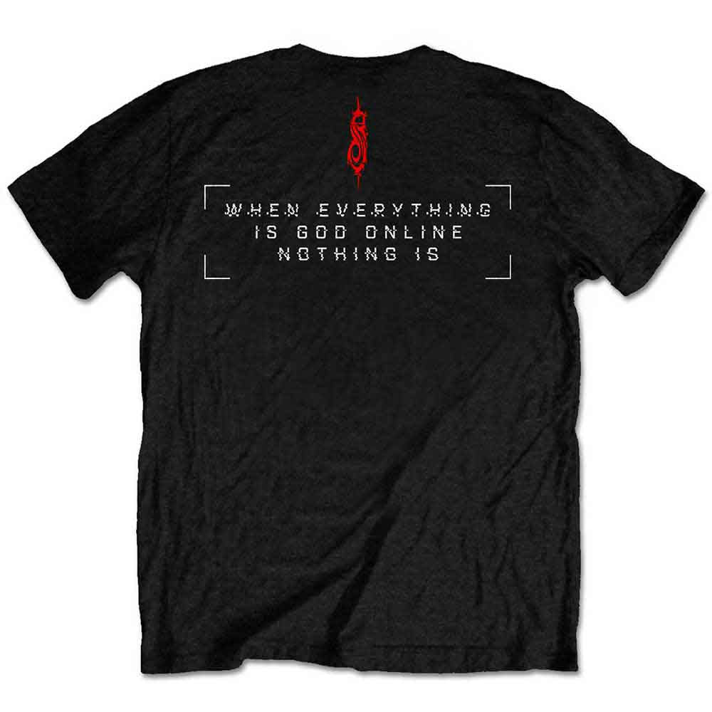 Slipknot Unisex T-Shirt: Chapeltown Rag Glitch (Black) (Back Print)