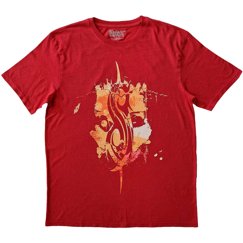 Slipknot Unisex T-Shirt: The End, So Far Tribal-S (Red) (Back Print)