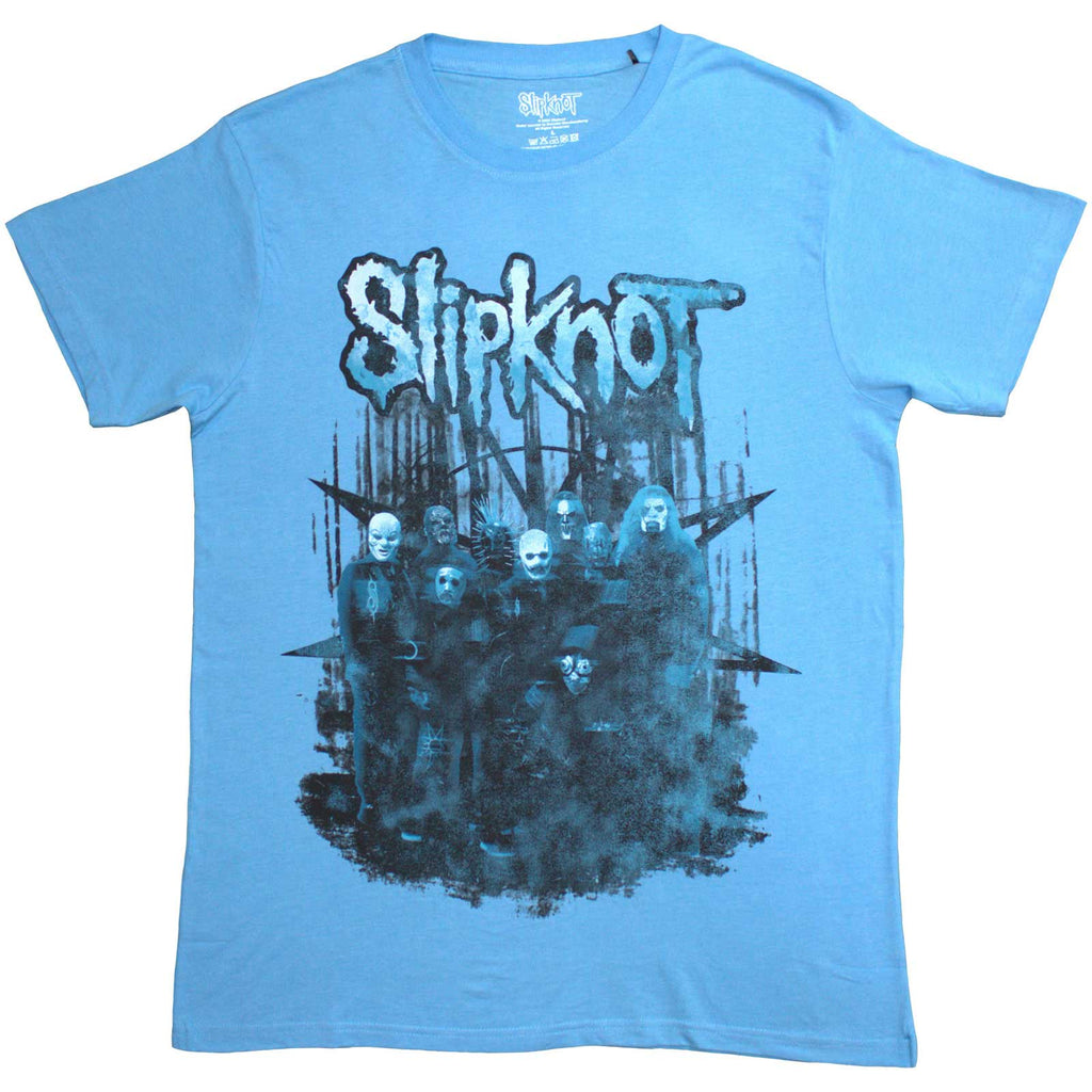 Slipknot Unisex T-Shirt: The End, So Far Band (Blue) (Back Print)
