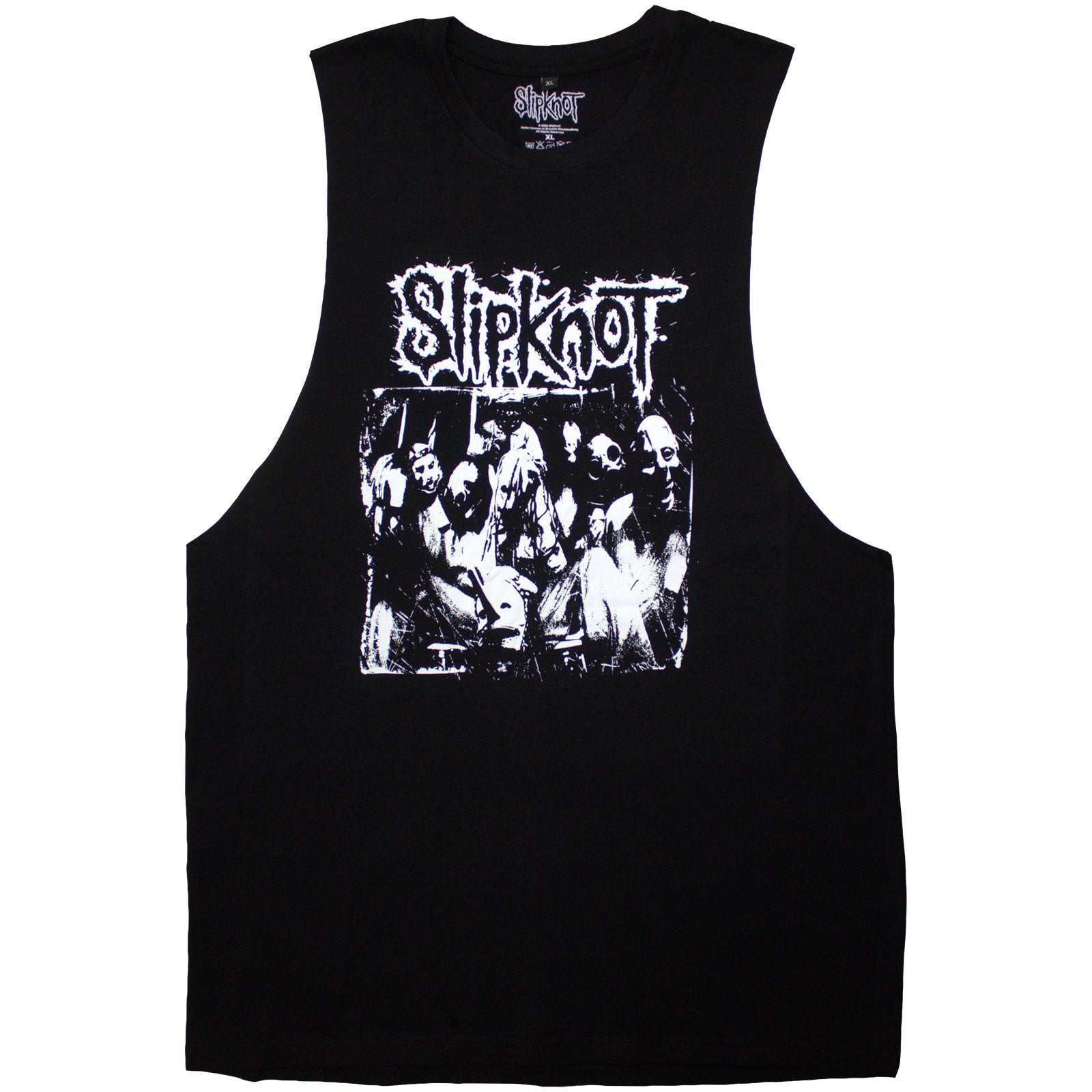 Slipknot Unisex Vest T-Shirt: Album Splatter (Black) (Back Print)