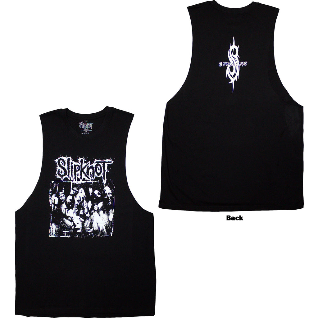 Slipknot Unisex Vest T-Shirt: Album Splatter (Black) (Back Print)