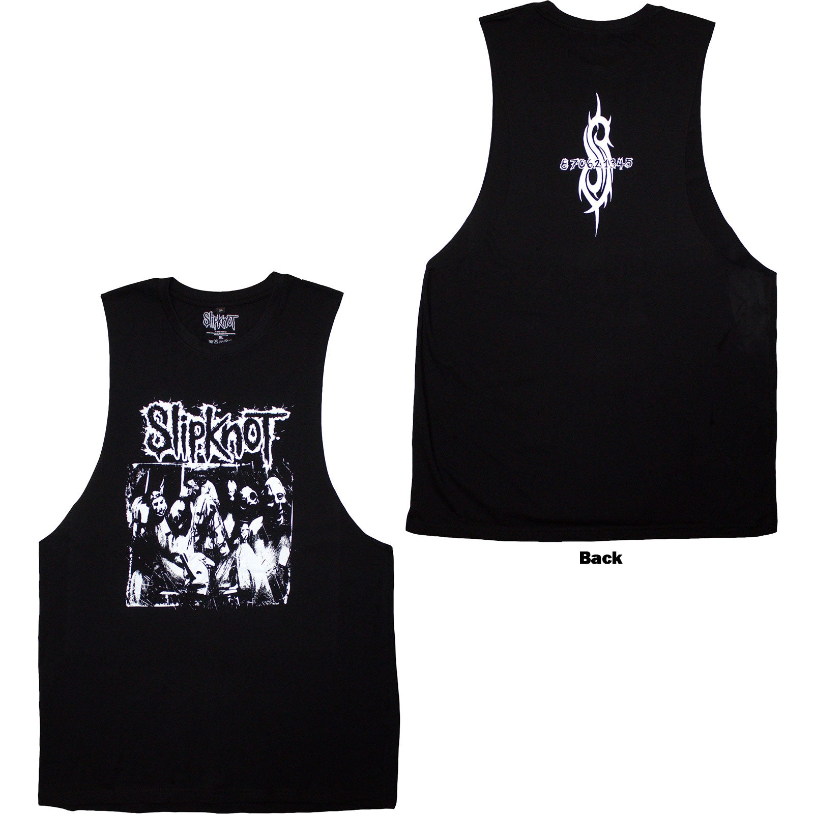 Slipknot Unisex Vest T-Shirt: Album Splatter (Black) (Back Print)