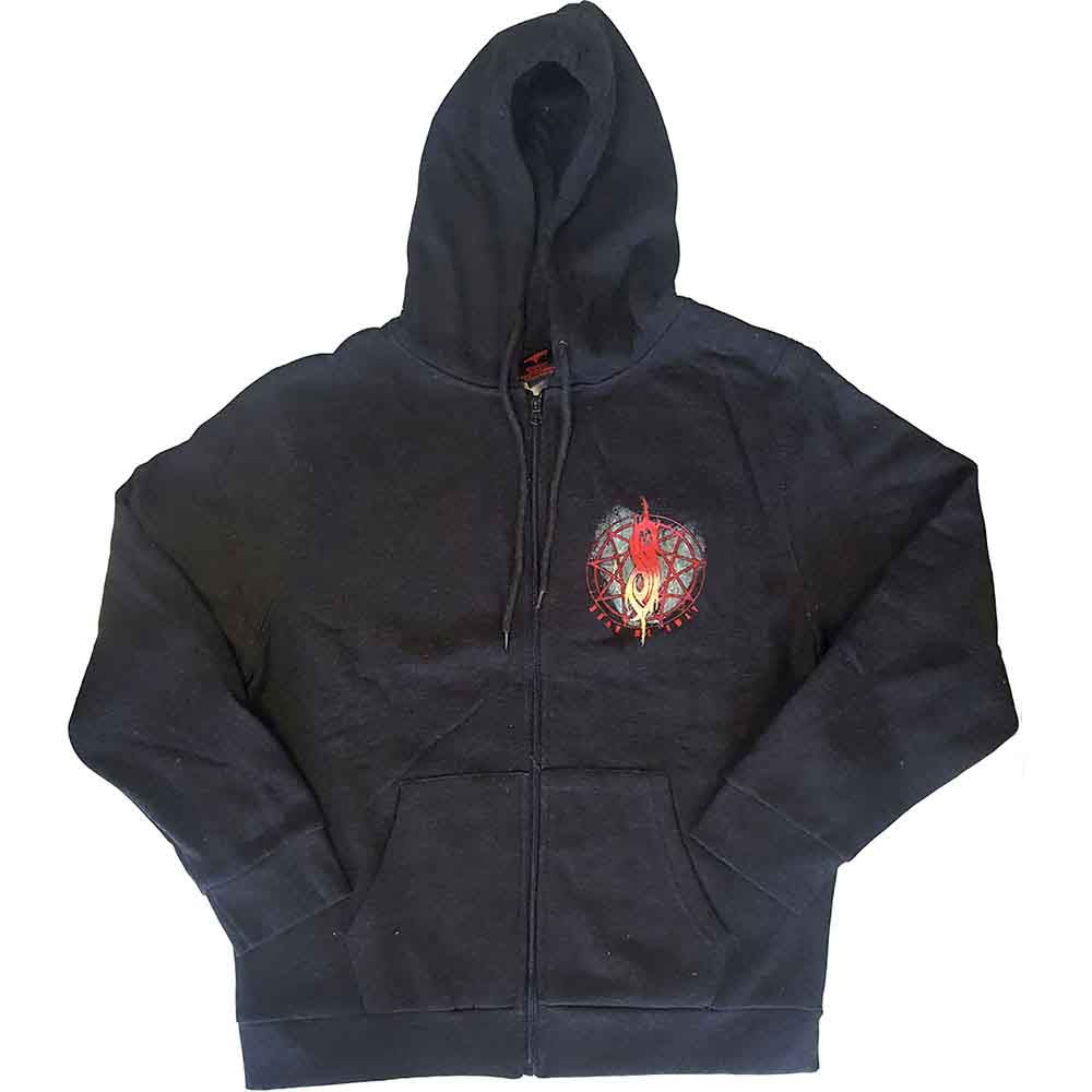 Slipknot Unisex Zipped Hoodie: Burn Me Away (Dark Grey) (Back Print)
