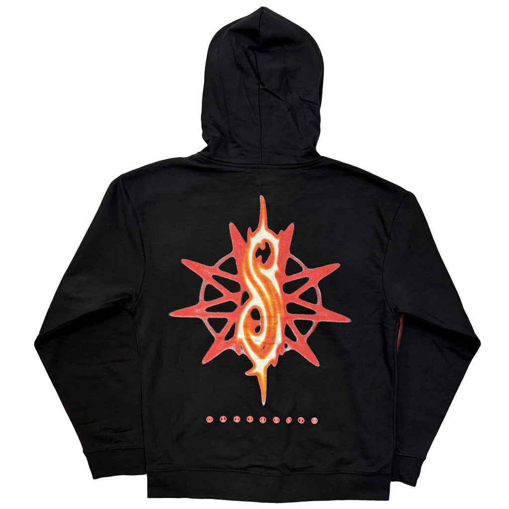 Slipknot Unisex Zipped Hoodie: TESF Group Photo Nonagram (Black) (Back Print)