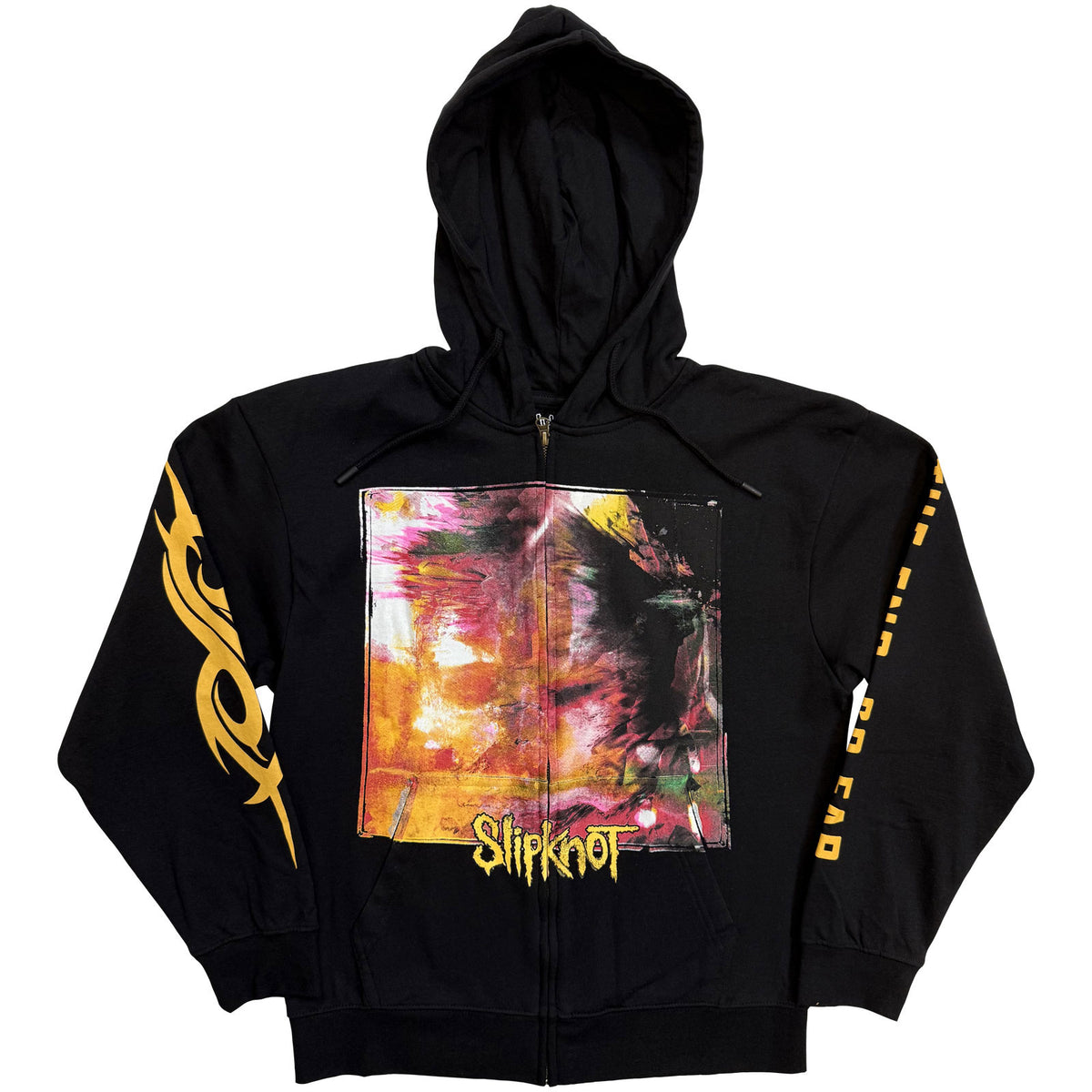 Slipknot Unisex Zipped Hoodie: The End, So Far Tracklist (Black) (Back Print)