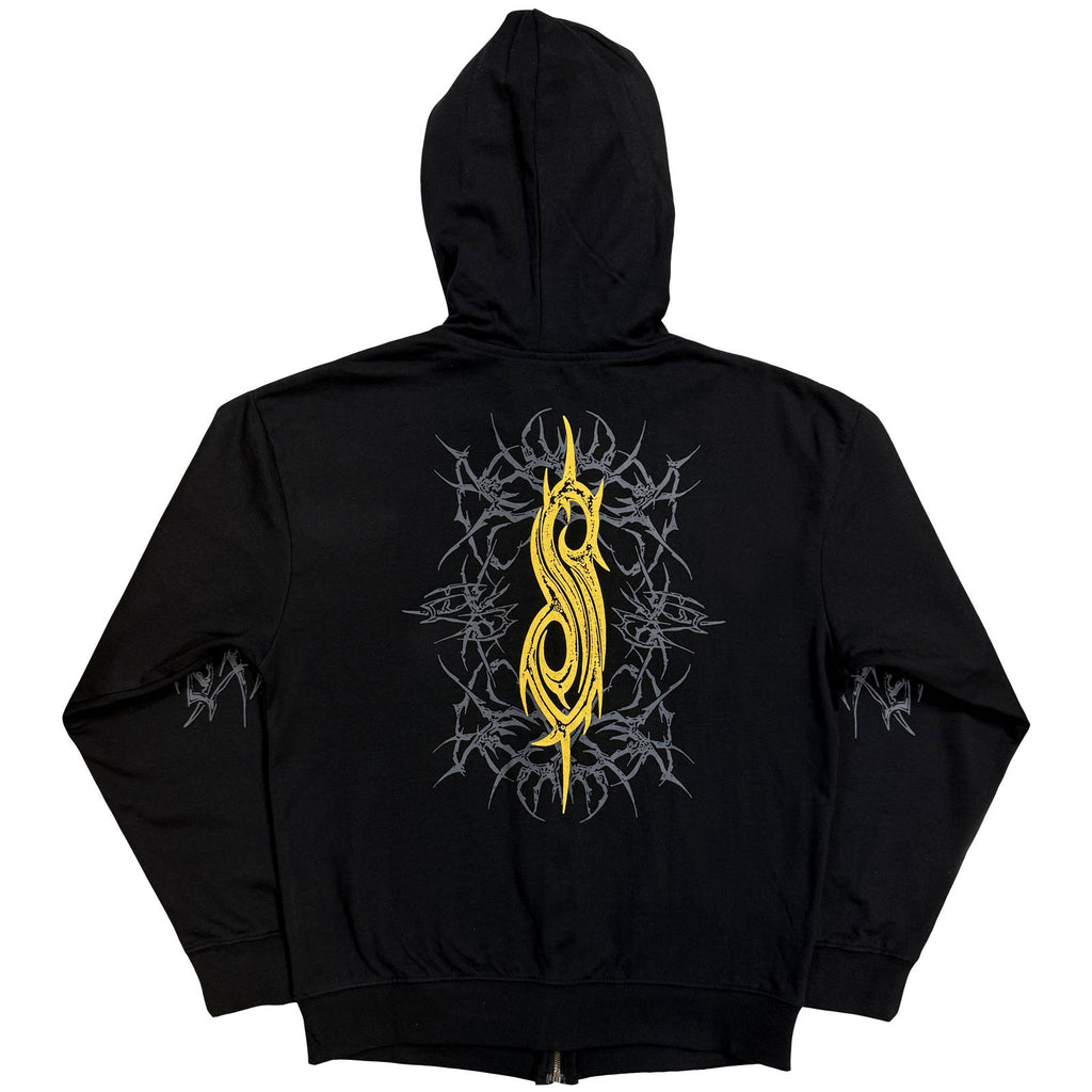 Slipknot Unisex Zipped Hoodie: The End, So Far Tribal-S Band (Black) (Back Print) (QUAR: EMBA)