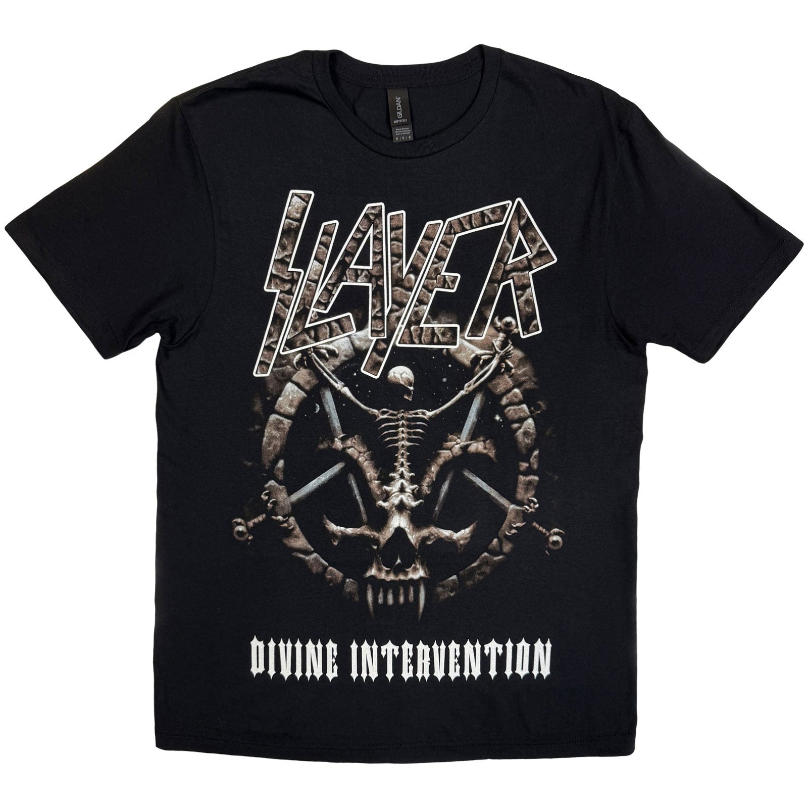 Slayer Unisex T-Shirt: Divine Intervention 2014 Dates (Black) (Back Print & Ex-Tour)