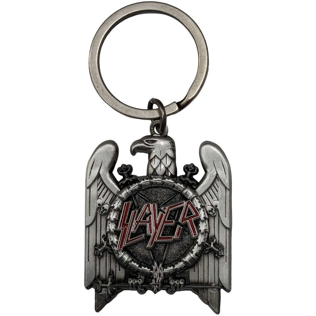 Slayer Keychain: Silver Eagle v2 (Oxidised Chrome Relief With Red Highlights)