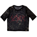 Slayer Ladies Mesh Crop Top: Scratchy Logo (Black)