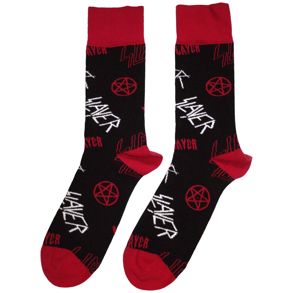 Slayer Unisex Ankle Socks: Logos Pattern (Black) (UK Size 7 - 11)