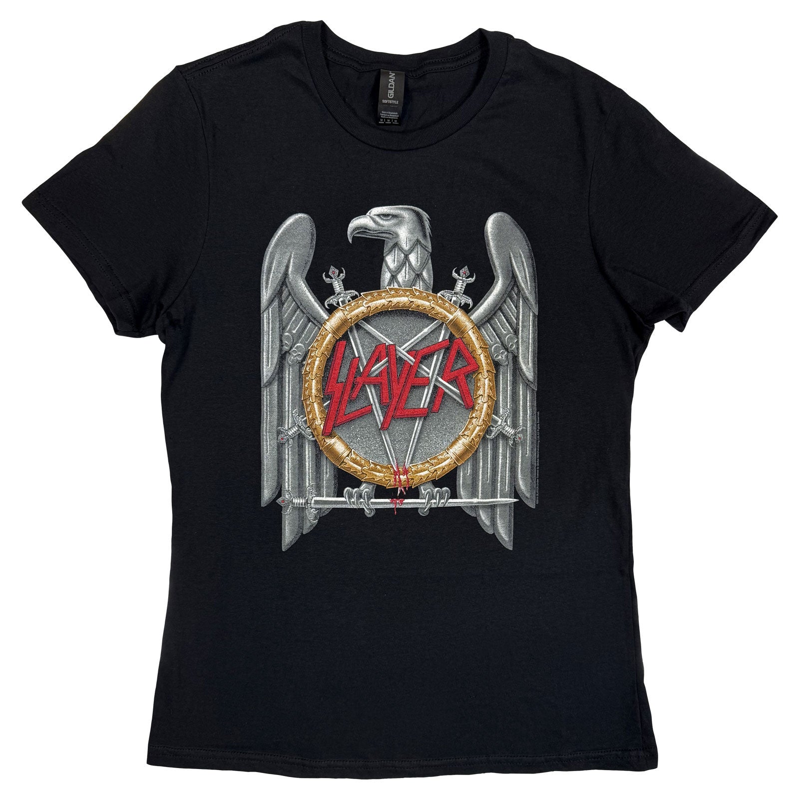 Slayer Ladies T-Shirt: Silver Eagle (Black)
