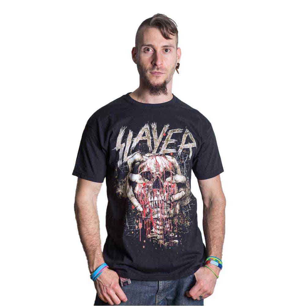 Slayer Unisex T-Shirt: Skull Clench (Black)
