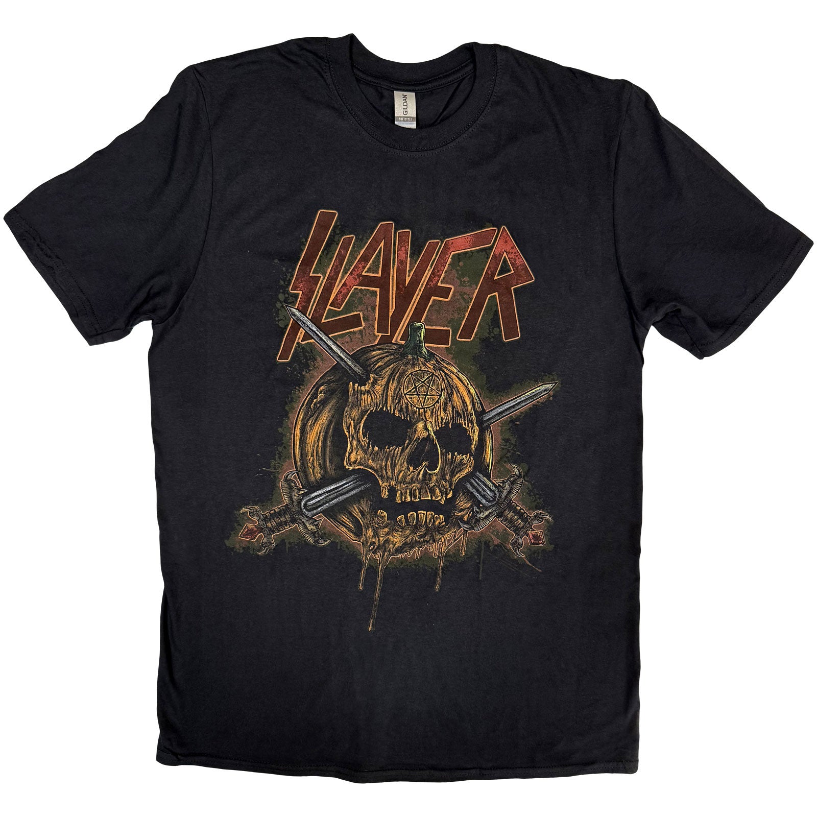 Slayer Unisex T-Shirt: Skull Pumpkin (Black)