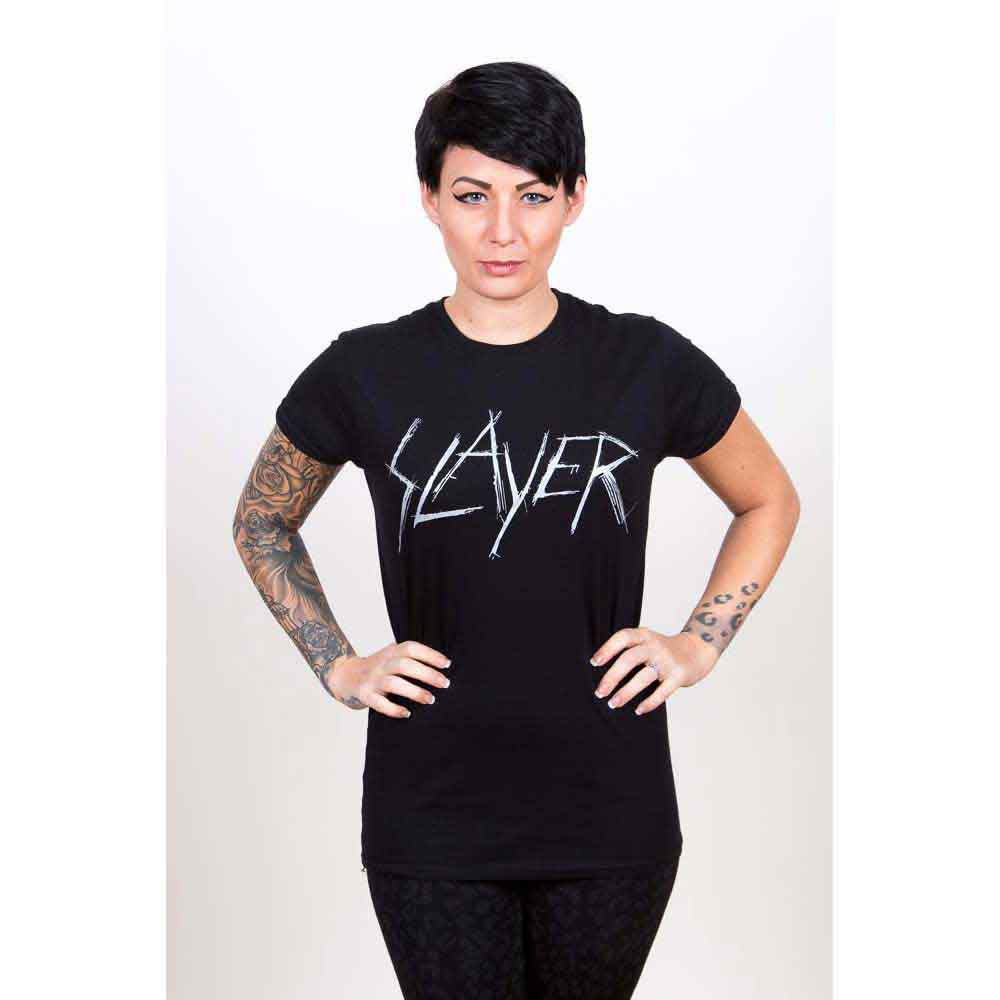 Slayer Ladies T-Shirt: Scratchy Logo (Black)