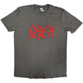 Slayer Unisex T-Shirt: Distressed Logo (Charcoal Grey)
