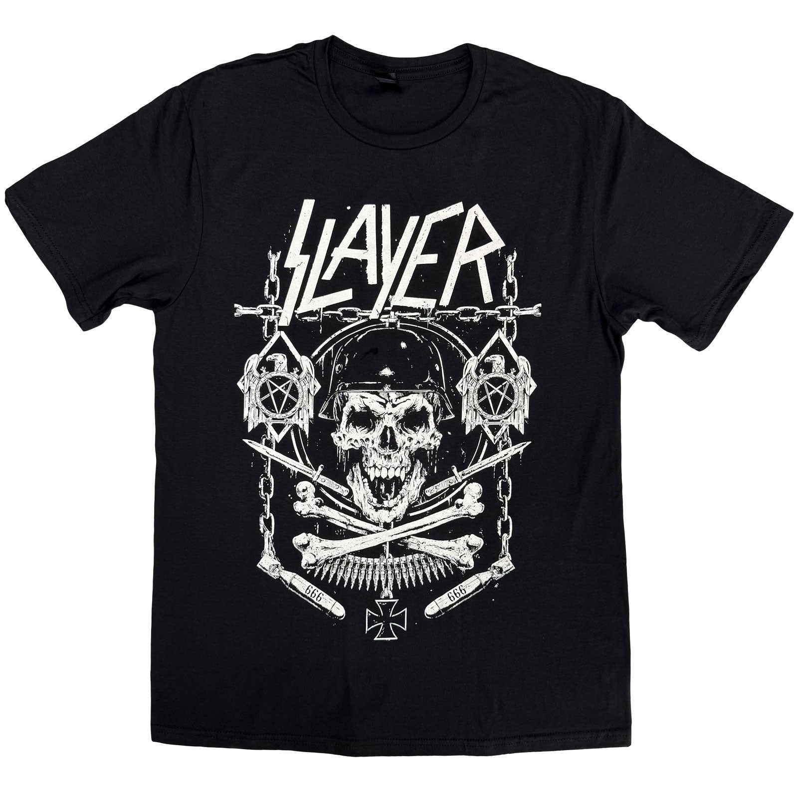 Slayer Unisex T-Shirt: Skull & Bones Revised (Black)