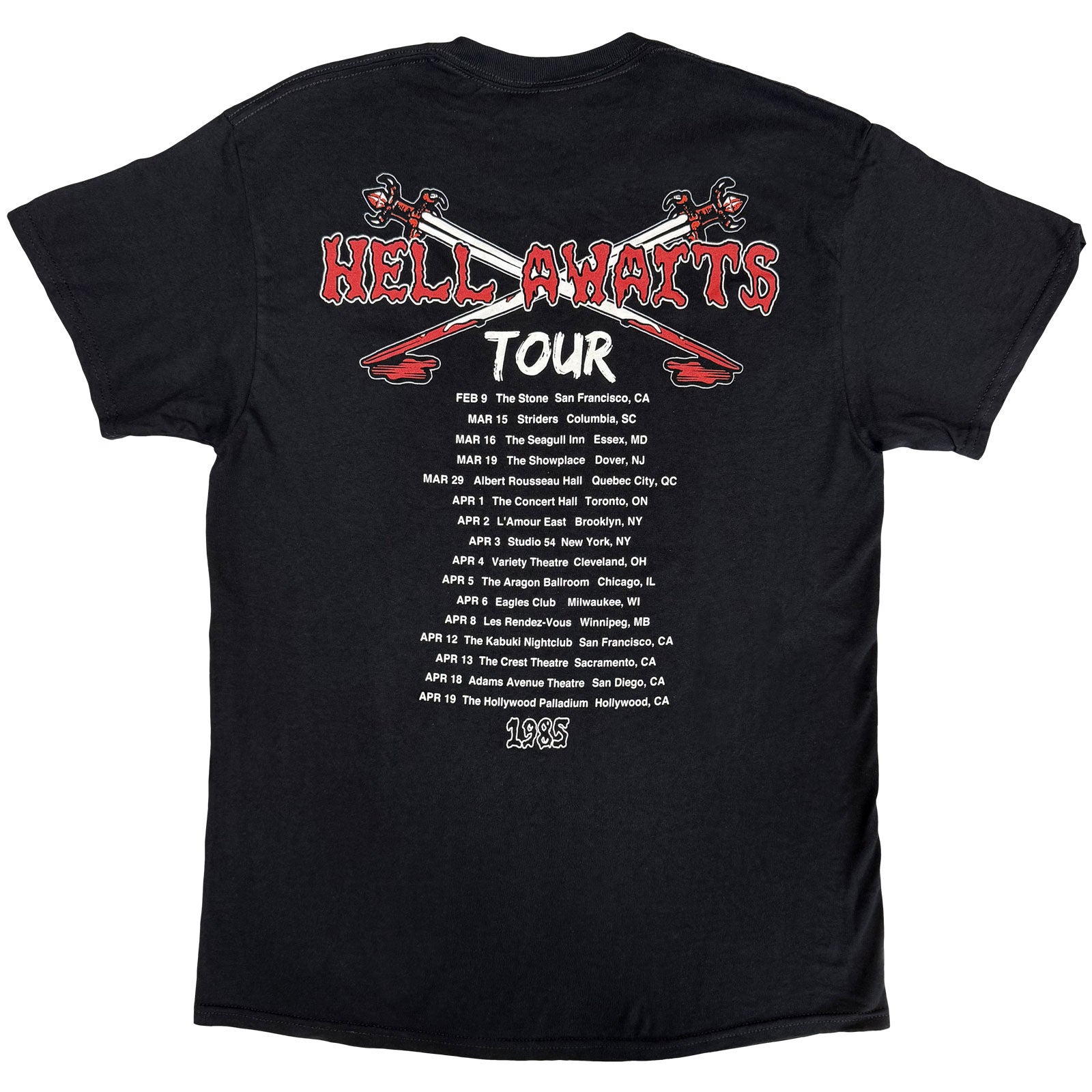 Slayer Unisex T-Shirt: Hell Awaits Tour (Black) (Back Print)