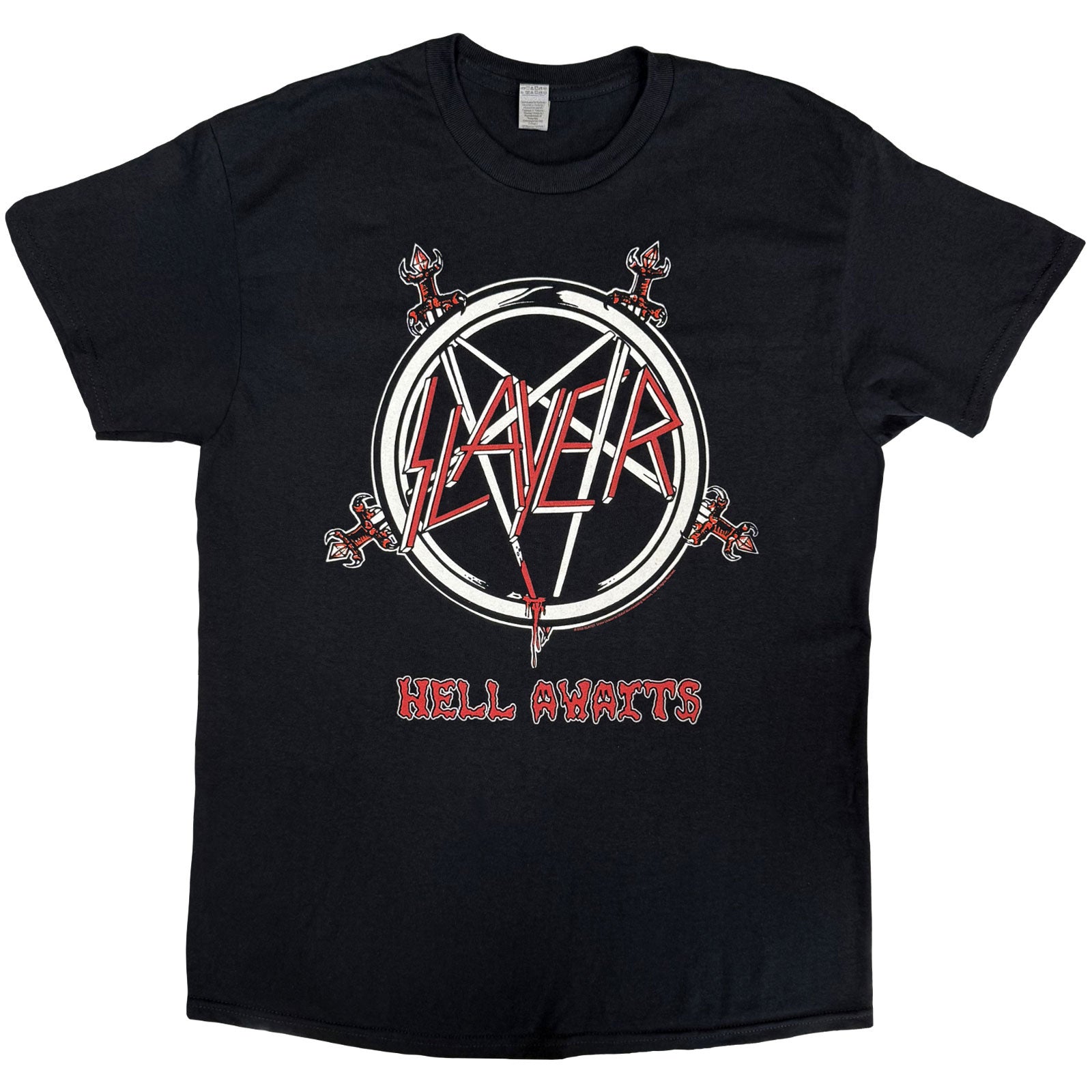 Slayer Unisex T-Shirt: Hell Awaits Tour (Black) (Back Print)