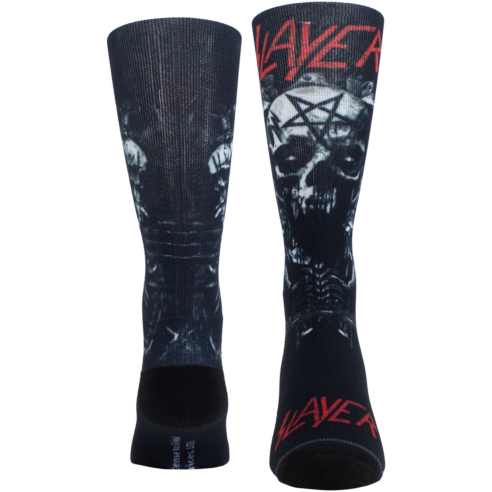 Slayer Unisex Crew Socks: Skulls & Pentagram Sublimation (Black)  (UK Size 6.5 - 11)
