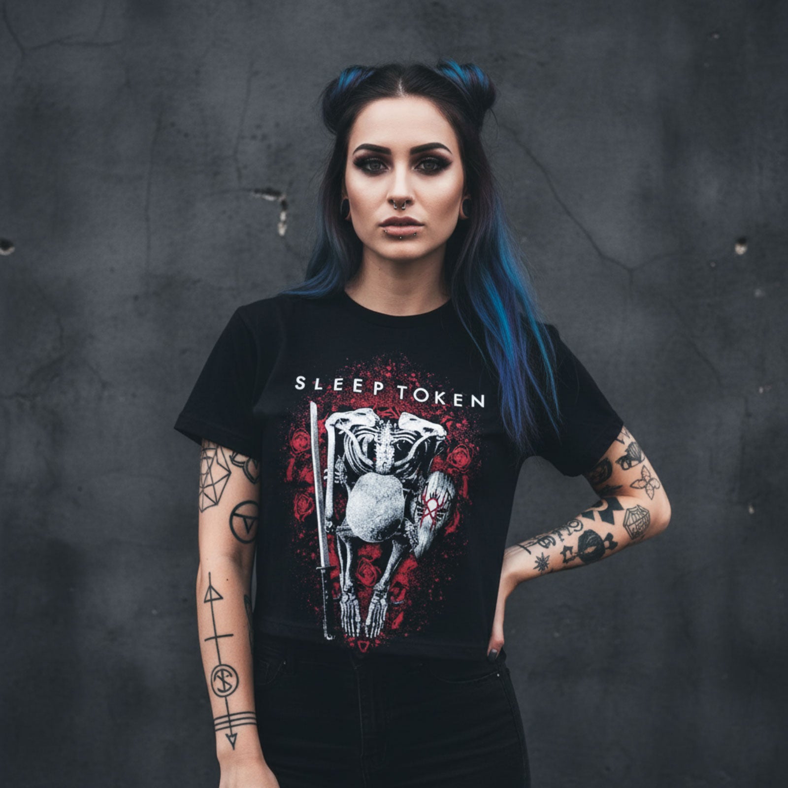 Sleep Token Ladies Crop Top: The Love You Want (Black)