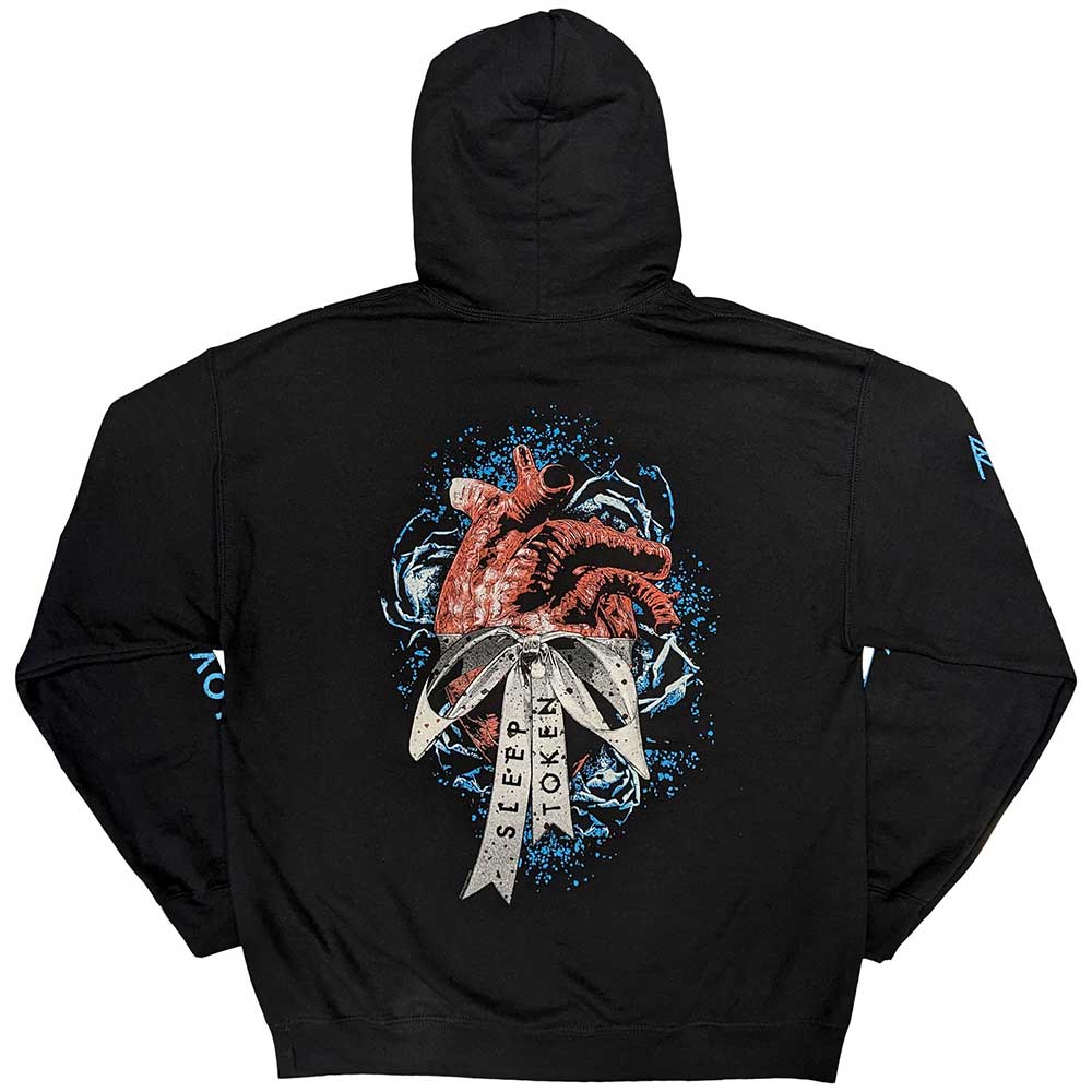 Sleep Token Unisex Pullover Hoodie: The Love You Want Heart (Black) (Back Print & Sleeve Print)