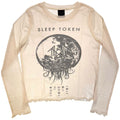 Sleep Token Ladies Long Sleeve Mesh Crop Top: Take Me Back To Eden (Natural)