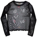 Sleep Token Ladies Long Sleeve Mesh Crop Top: Butterflies (Black)