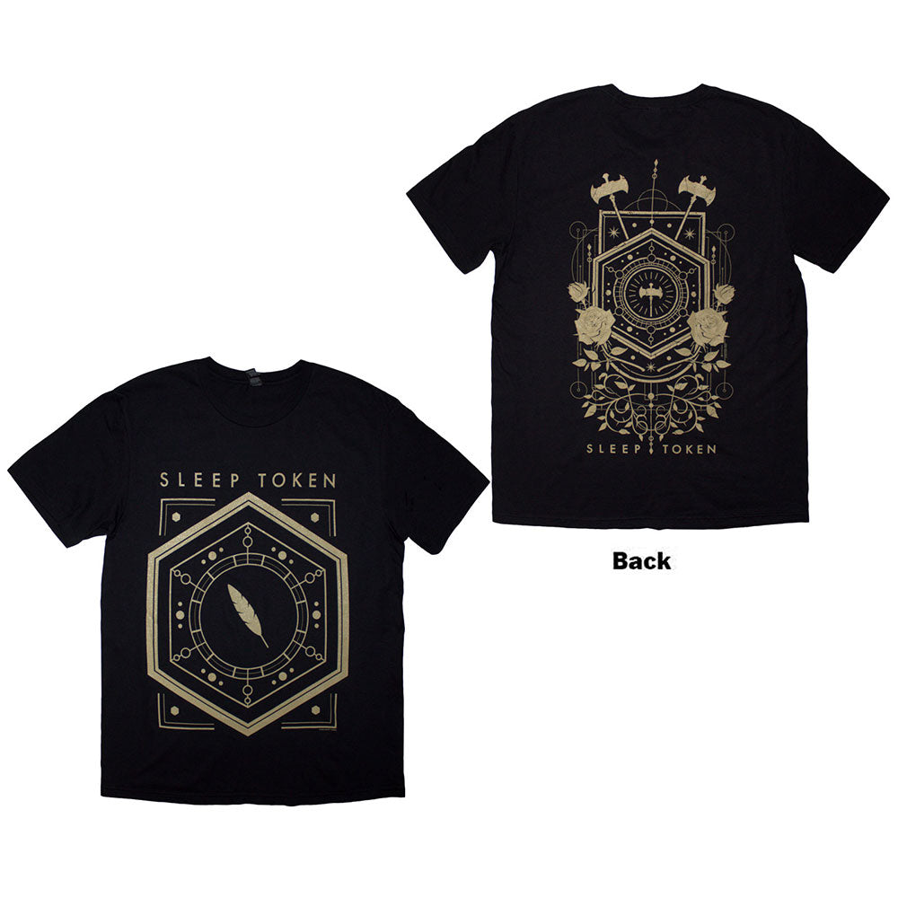 Sleep Token Unisex T-Shirt: Emergence Feathered Host (Black) (Back Print)